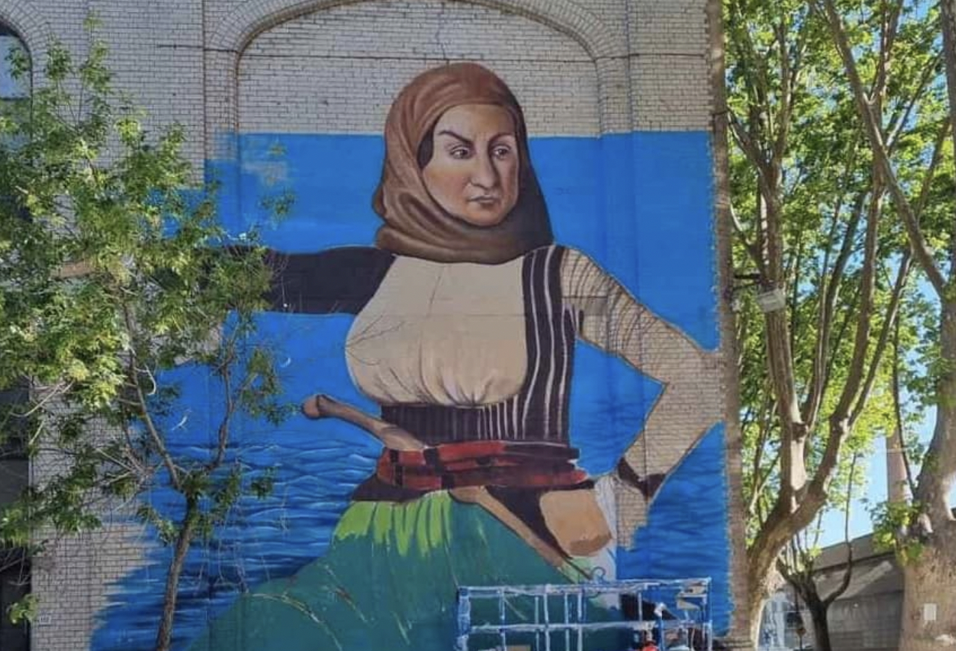 Greek revolution hero bouboulina mural Uruguay