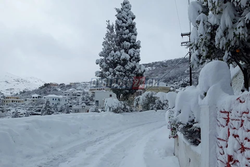Greek islands snow 