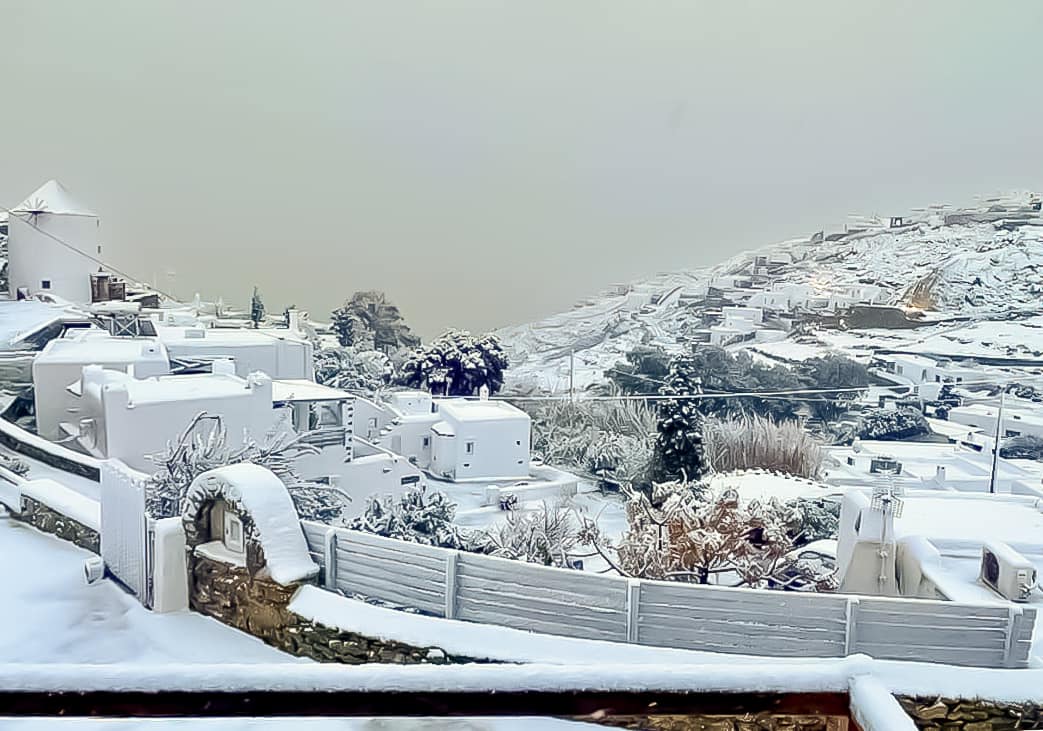 Mykonos Cyclades snow