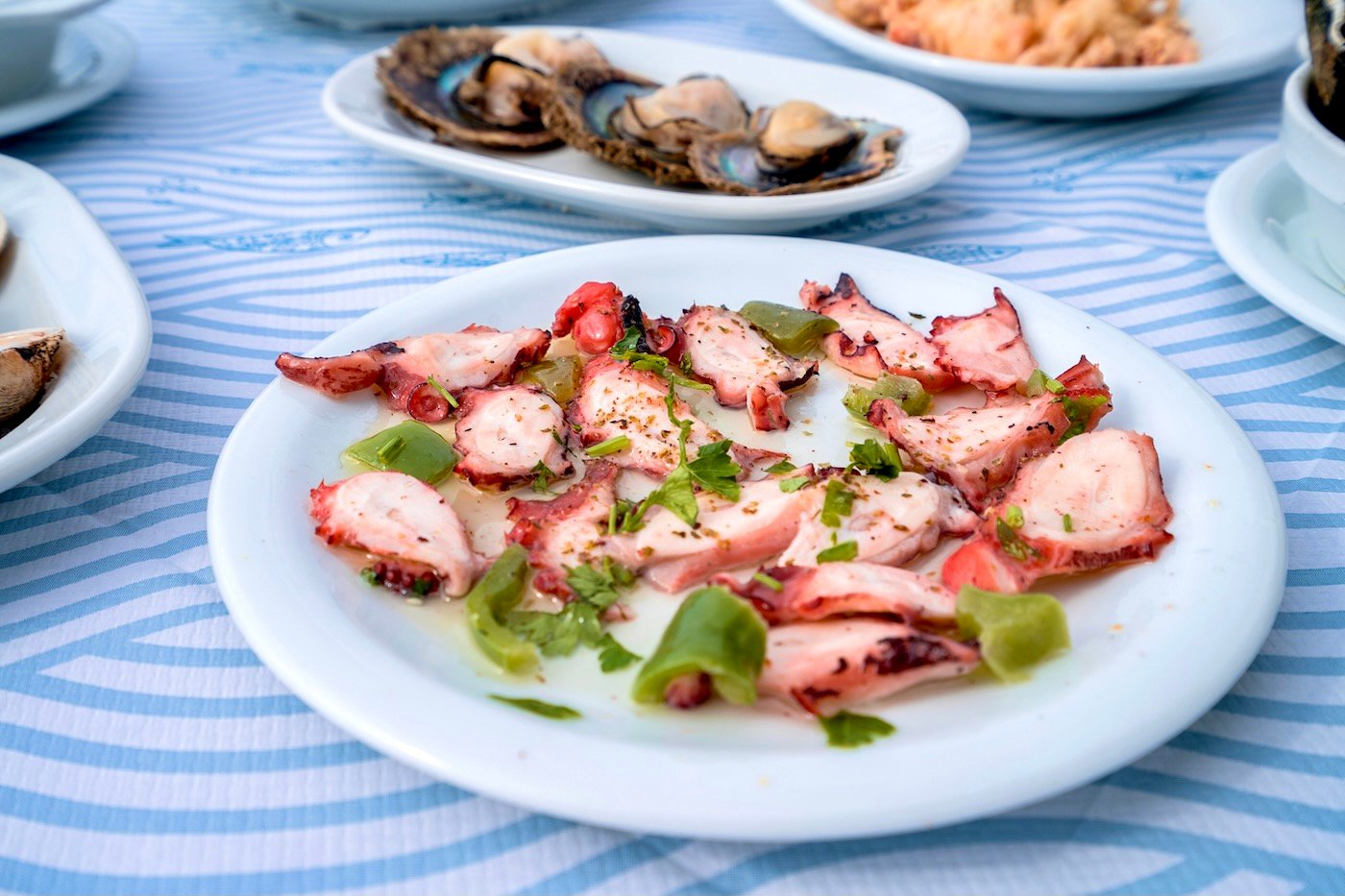 Greek seafood, octopus