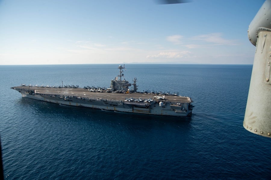 U.S. French aircraft carriers Greece