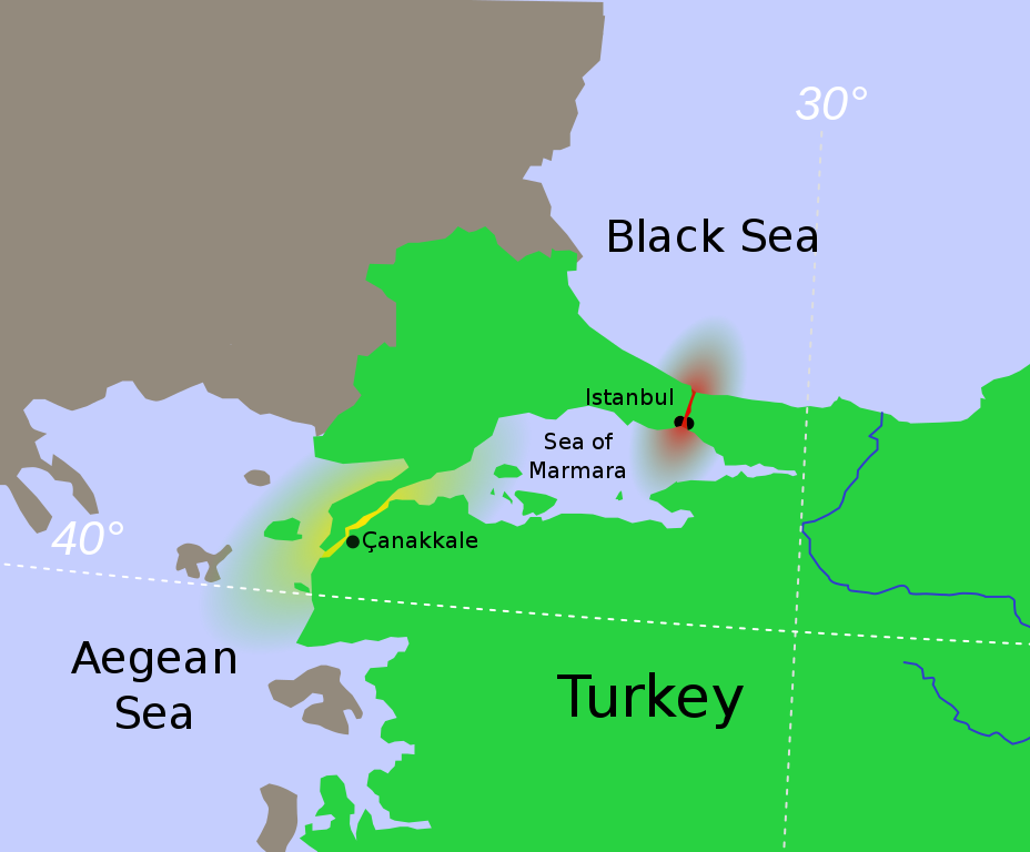 Map of Turkey's Montreux Convention