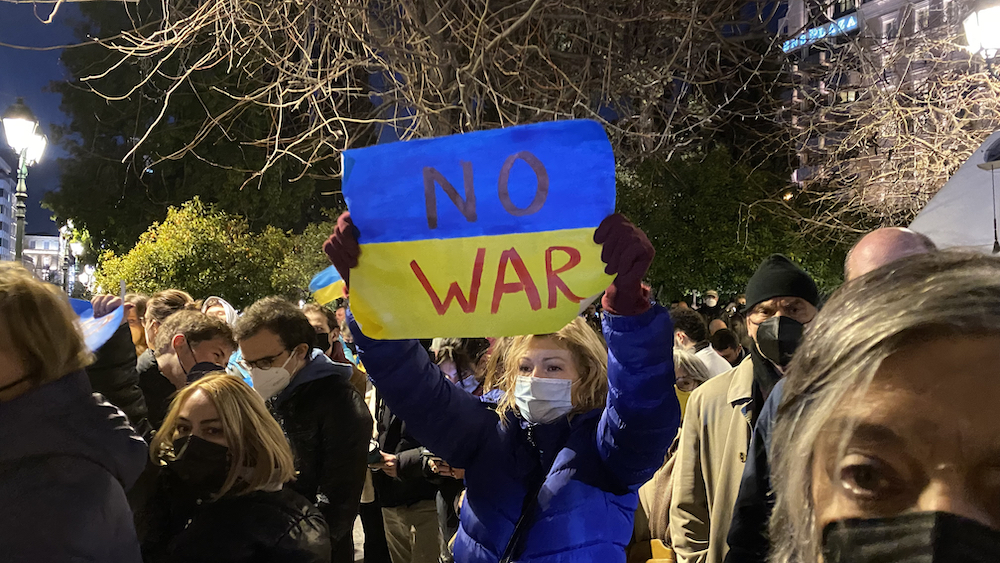 ukriane demonstration athens greece protest