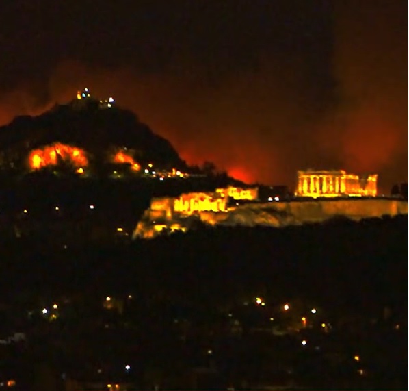 fire Penteli Athens