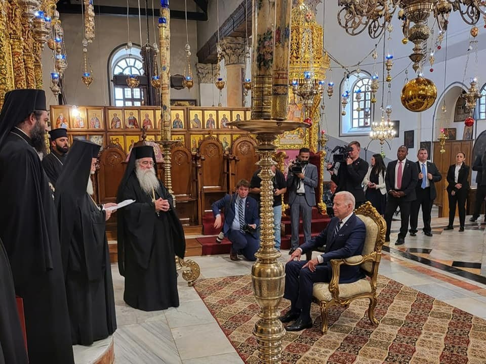 Greek Patriarch Jerusalem Biden