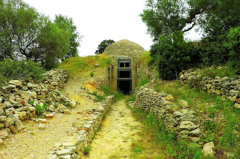 A vaulted tomb at the archaeological site of ancient Peristeria