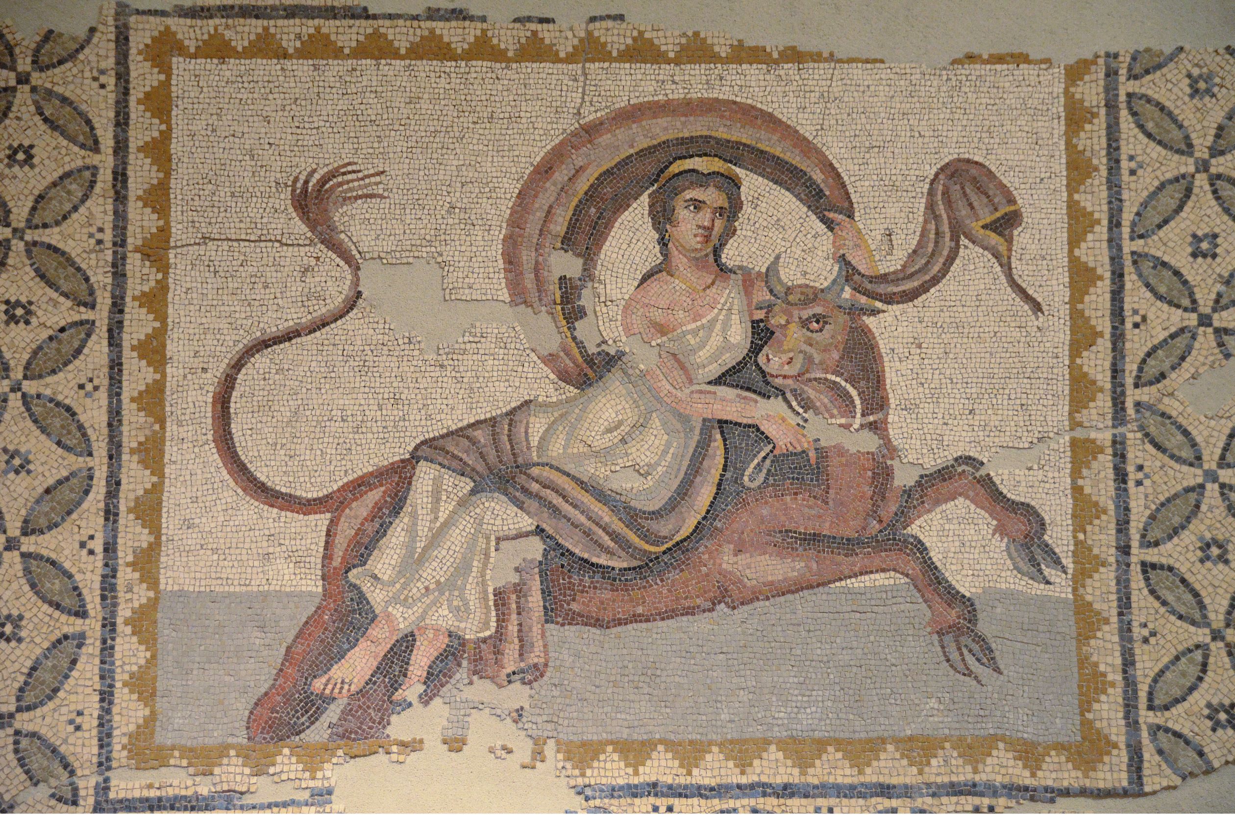 Europa and Zeus in the form of bull
