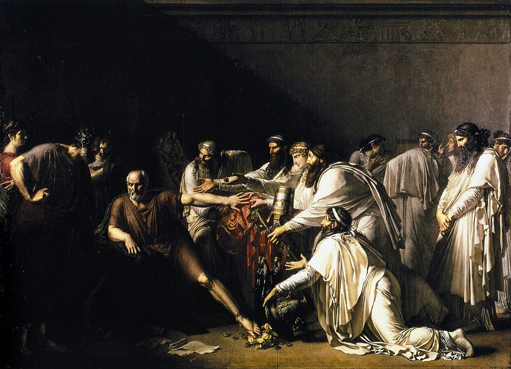 Illustration of the story of Hippocrates refusing the presents of the Achaemenid Emperor Artaxerxes