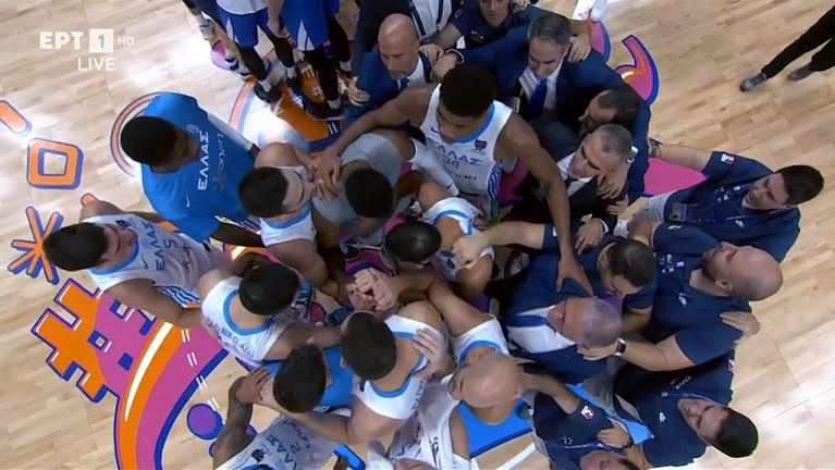 The Greek national basketball team at Eurobasket 2022.