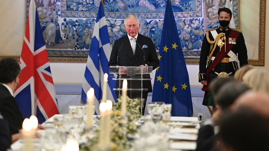 King Charles speaks of his profound admiration for Greece in Athens in March 2021.