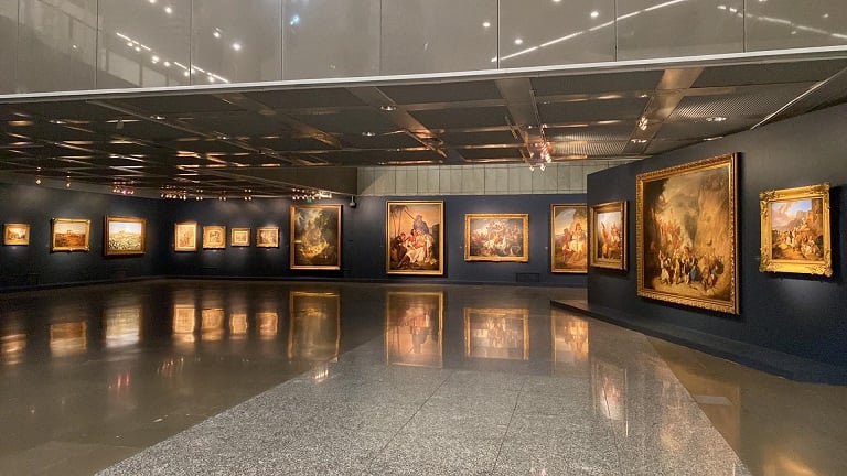 View of the exhibition of paintings by 19th Century European Philhellenes at the Teloglion Fine Arts Foundation in Thessaloniki, Greece.