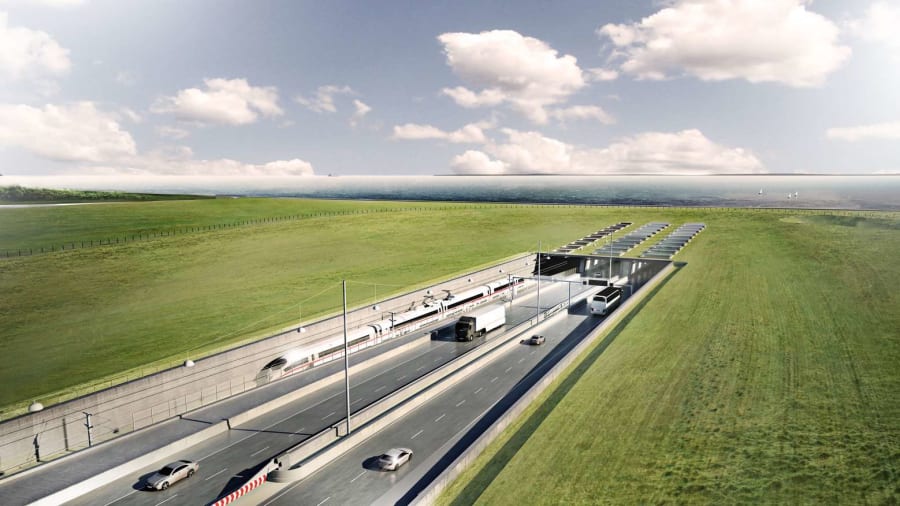 Underwater tunnel connects Germany with Denmark