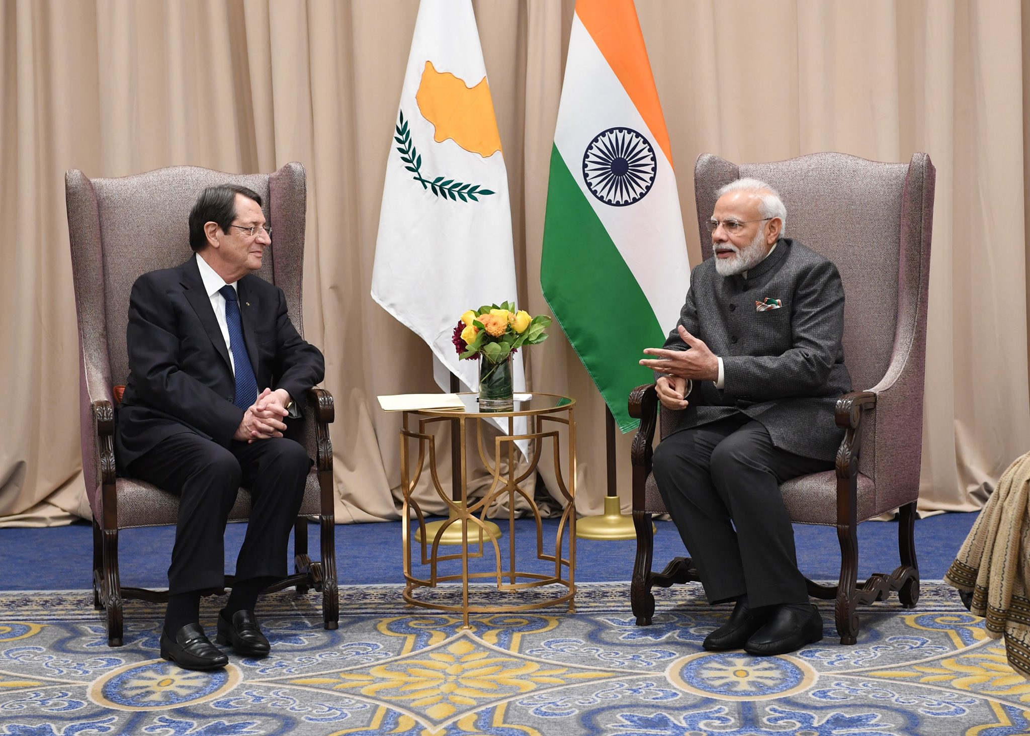 Prime Minister Narendra Modi of India with President of Cyprus Nicos Anastasiades. Image source: Prime Minister of Republic of India, Narendra Modi.