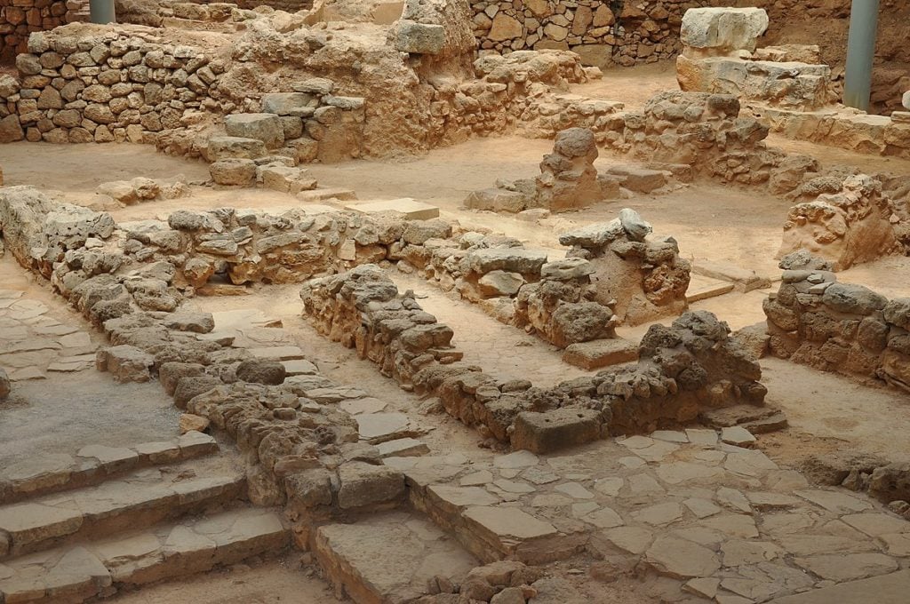 Excavations of Minoan city of Kydonia in the in Kastelli-quarter in Chania, Crete, Greece.