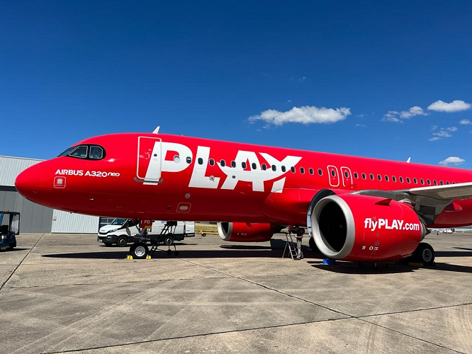 PLAY Airlines aircraft parked.
