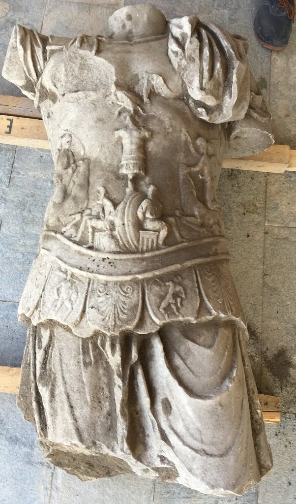 Ancient Greek statue discovered at the archaeological site of Amphipolis, Northern Greece.