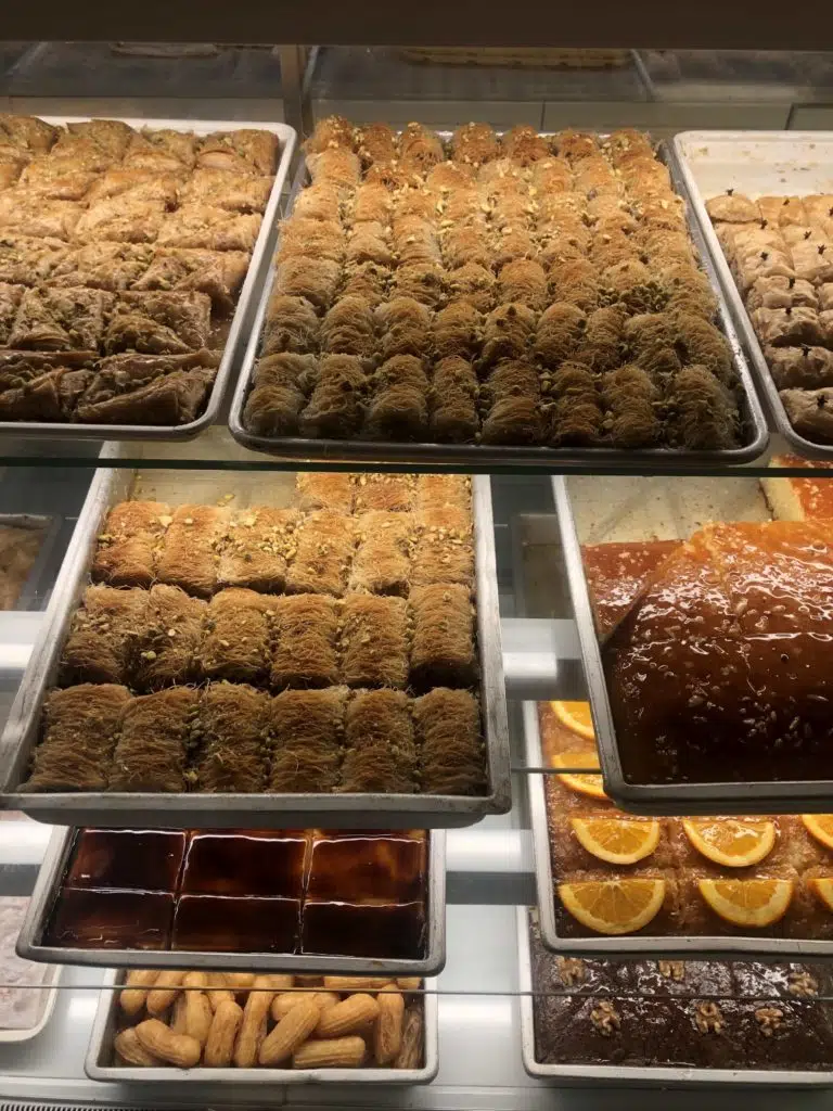 A combination of Greek traditional sweets.