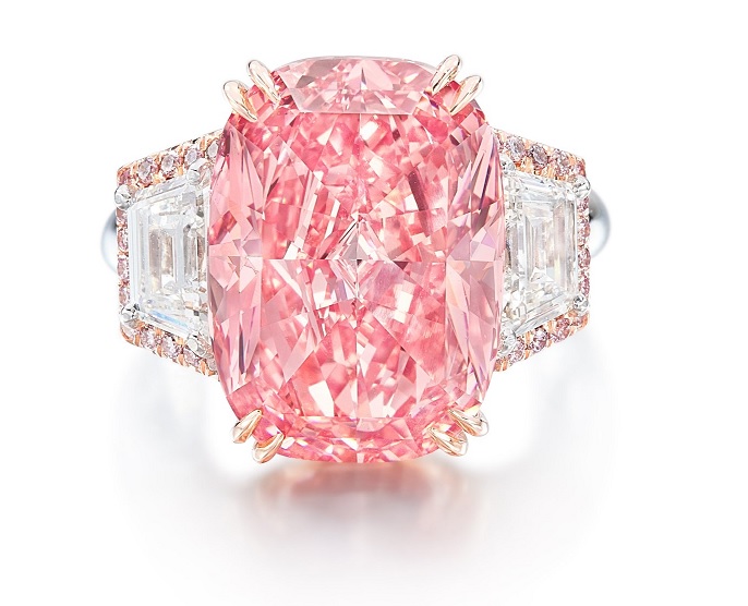 A ring featuring the Williamson Pink Star diamond.