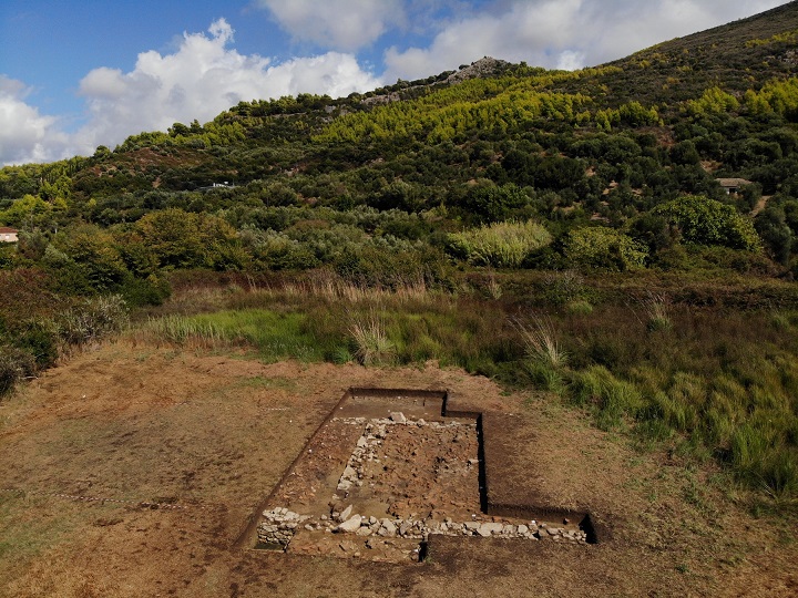 Ruins of the sanctuary of Poseidon at Samikon, Elis, Greece.