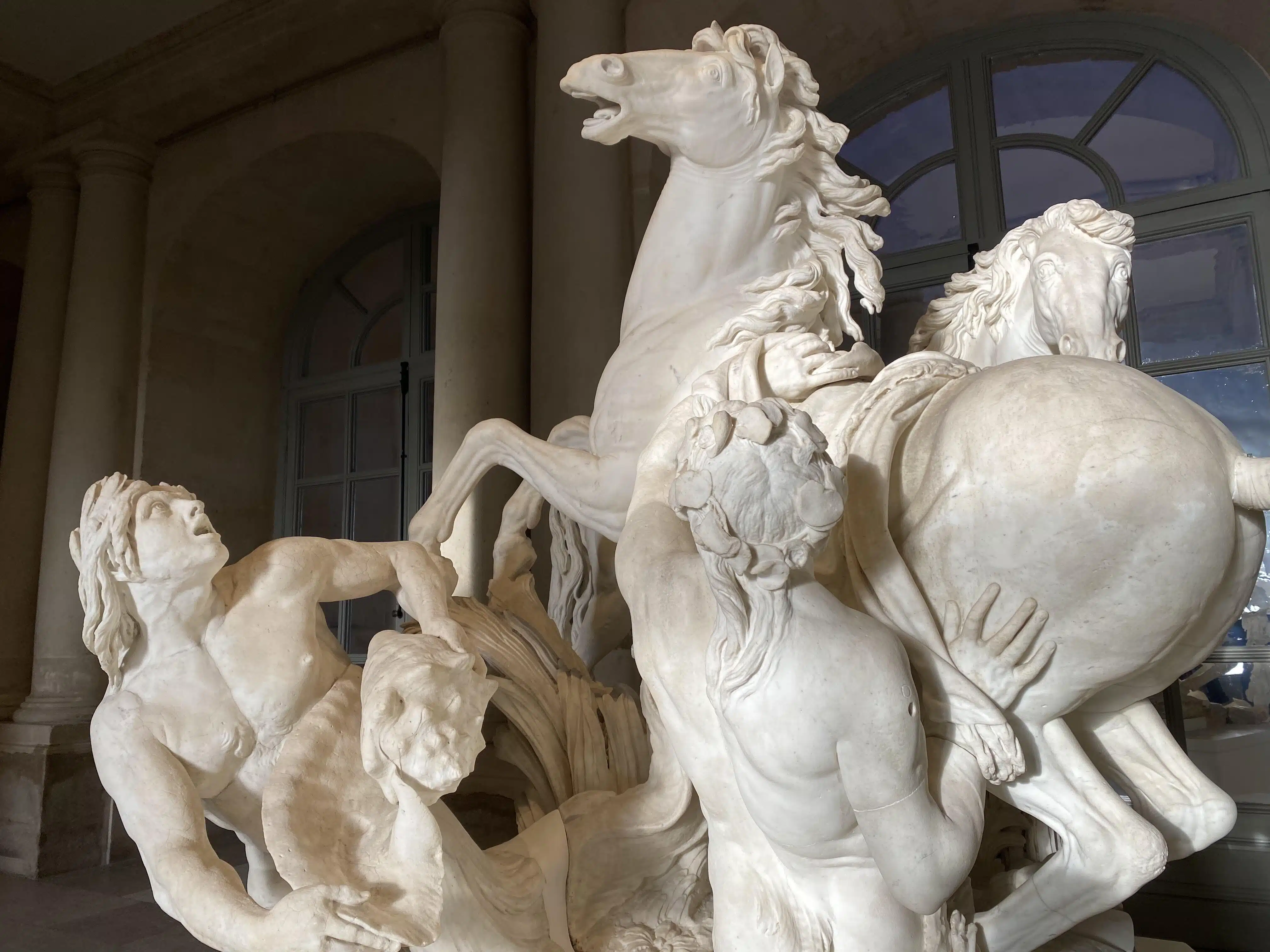 Horses of Sun ( Apollo) sculpted by the brothers Gaspard and Balthazar Marsy at palace of Versailles.
