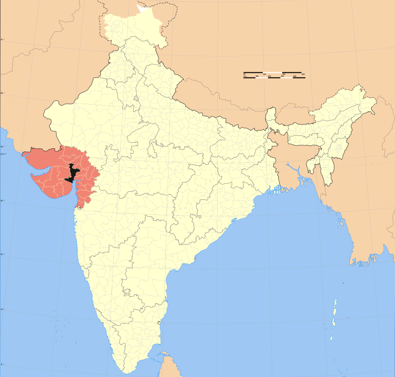 Map location of Gujarat India