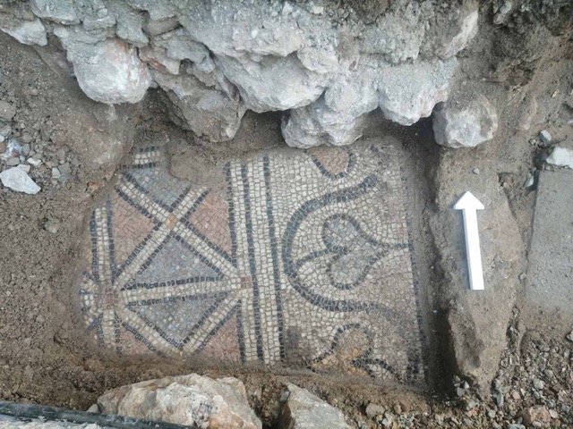 ancient mosaic excavations Athens, Greece