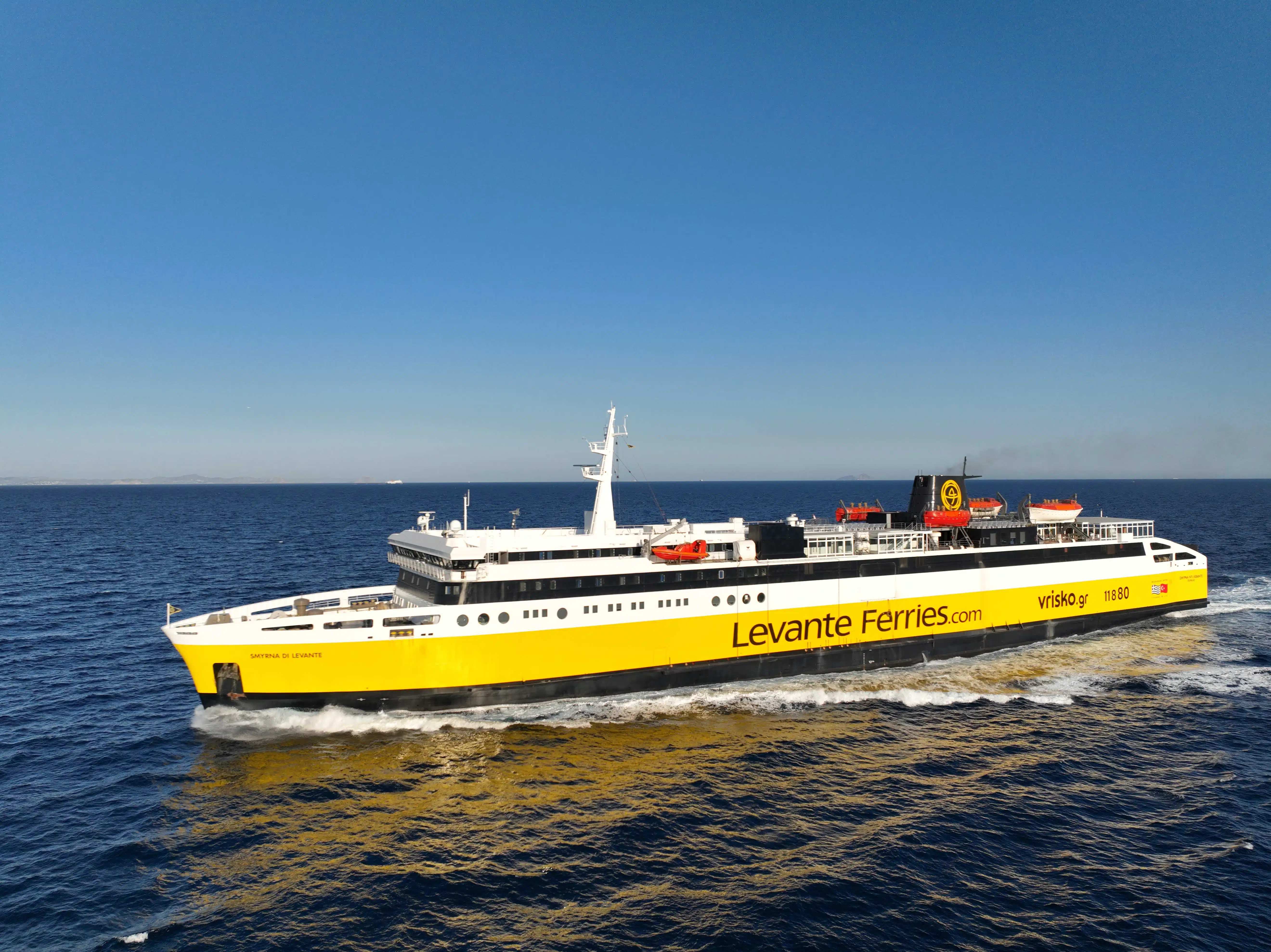 The Smyrna di Levante ferry travels from Thessaloniki to Izmir or Smyrna