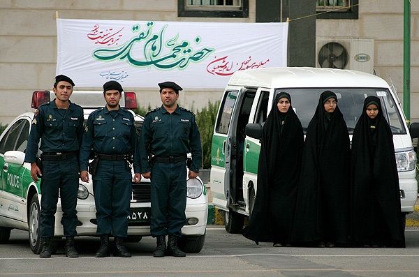 Members of an Iranian Guidance Patrol, or morality police, pictured in 2007.