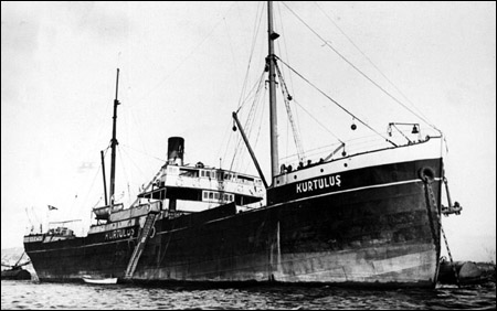 The SS Kurtuluş delivering humanitarian aid from Turkey to Greece during the Second World War 