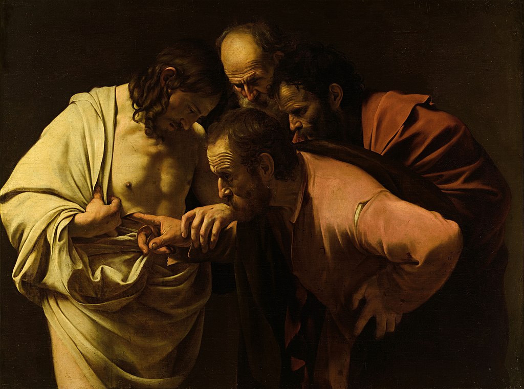 Reproduction of The Incredulity of Saint Thomas by Caravaggio, from Google Arts and Culture. Image Credits: Caravaggio via Wikimedia Commons.