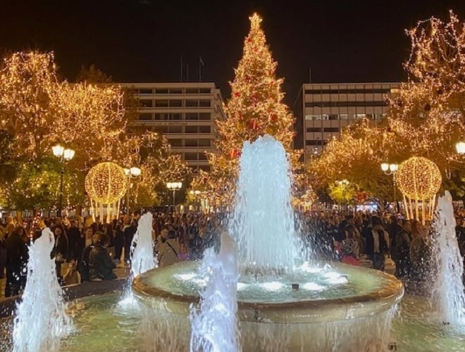 Christmas tree syntagma square, Athens, Greece