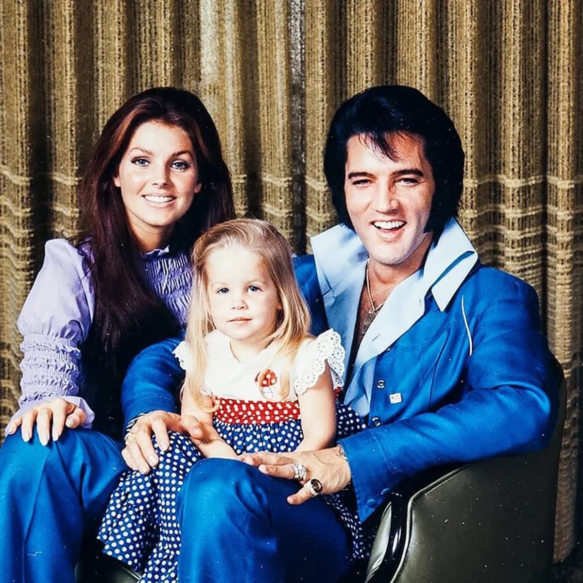Lisa Marie, Priscilla, and Elvis Presley