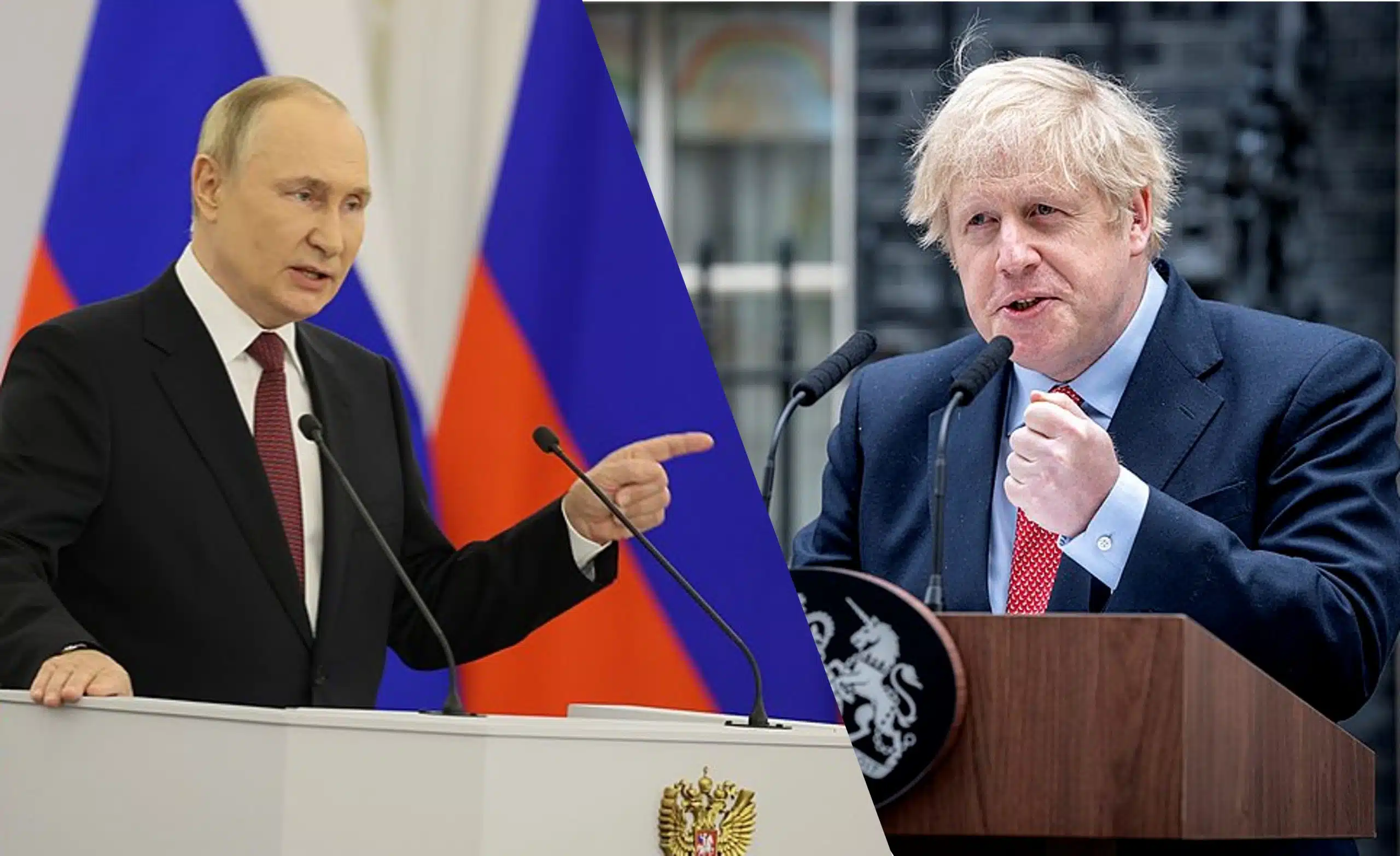 Vladimir Putin (left) and Boris Johnson (right)