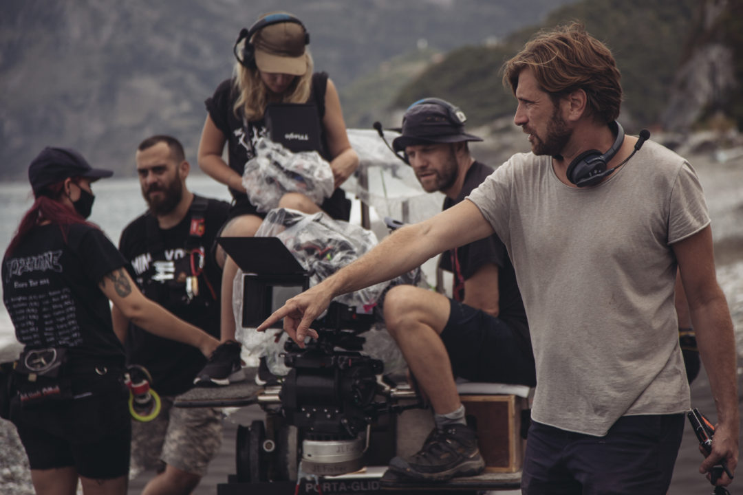 Director Ruben Ostlund and crew filming for Triangle of Sadness in Evia, Greece.