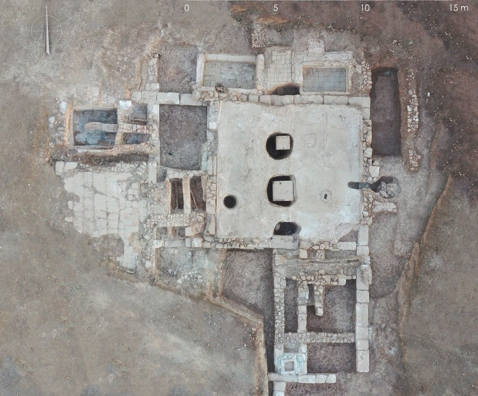Aerial view of excavations at the site of ancient Tenea