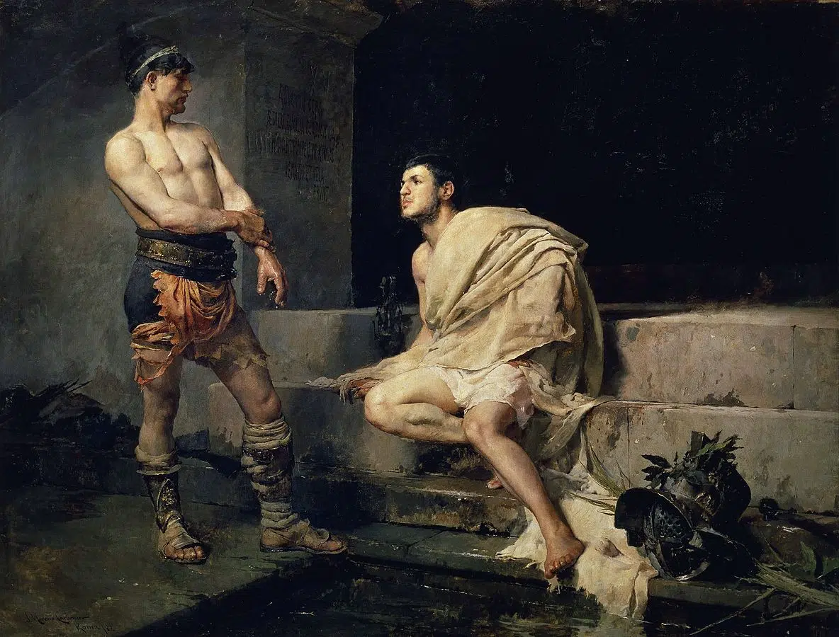 Painting of Gladiators after a contest