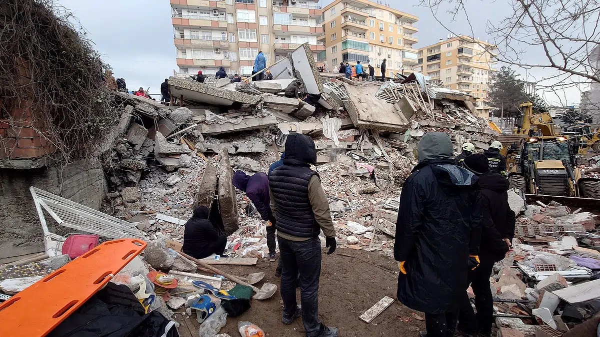 buildings destroyed from the earthquake that hit Turkey and Syria
