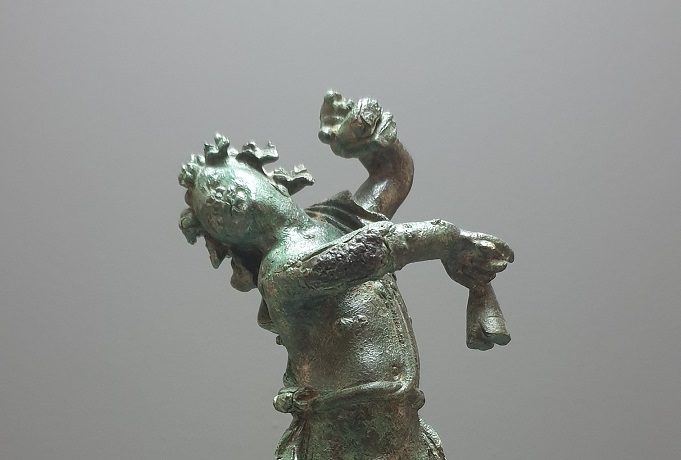 Copper statuette of Satyr dancing.