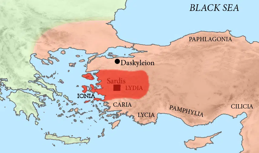 Ancient Lydia map