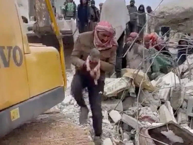 baby rescued Earthquake