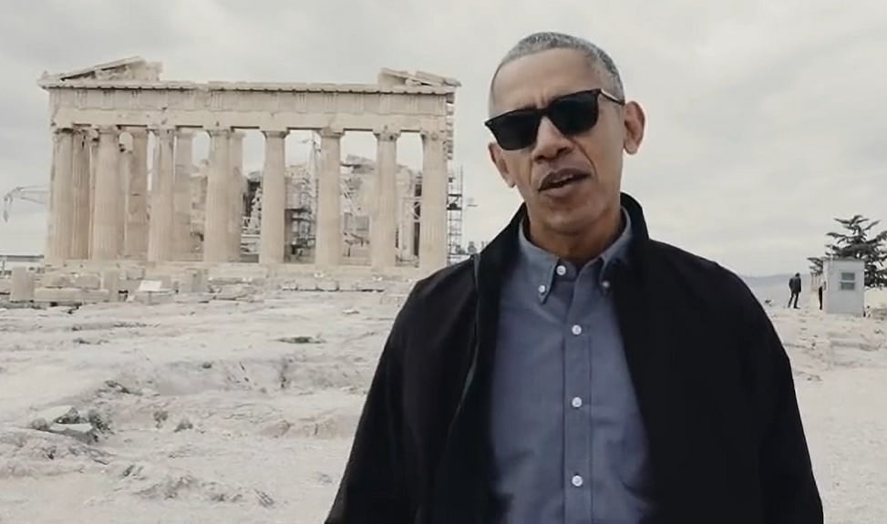 Barack Obama on the Acropolis of Athens in 2016.