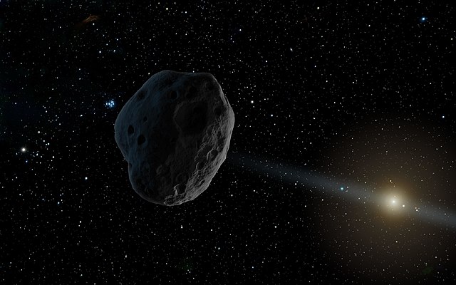 Asteroid in Space close to Earth