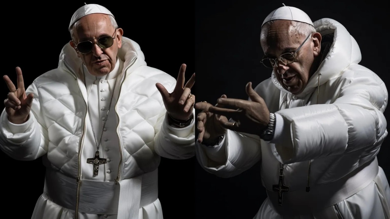 Pope deepfake using Midjourney AI