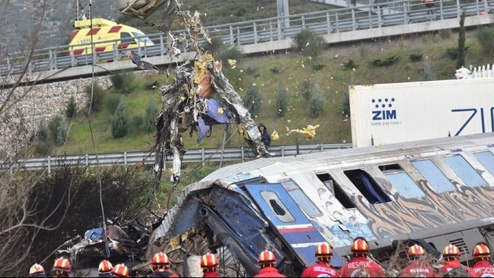 train railway accident in Tempi, Greece