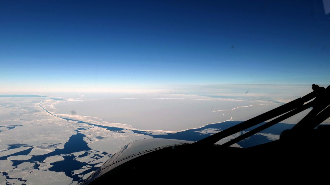 Αerial Footage Antarctic Iceberg. 