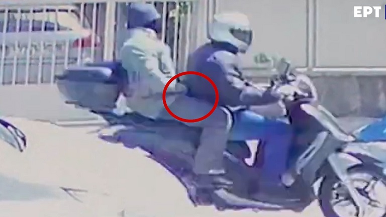 CCTV footage of shooter on a motorcycle in the Karaivaz murder case