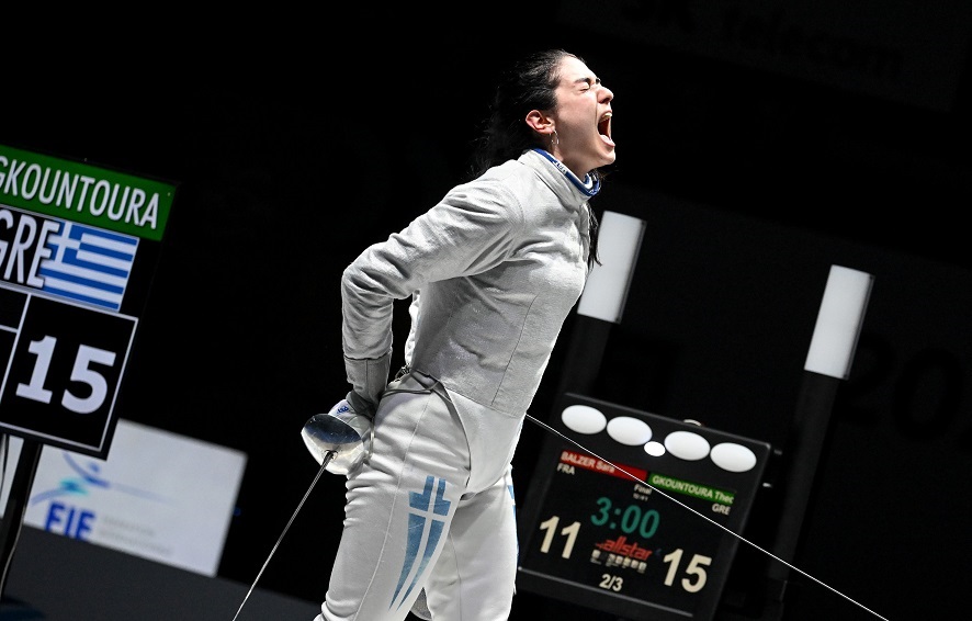 Greek fencer Theodora Gkountoura wins Womens Sabre Grand Prix in Seoul, Sunday, April 30, 2023.