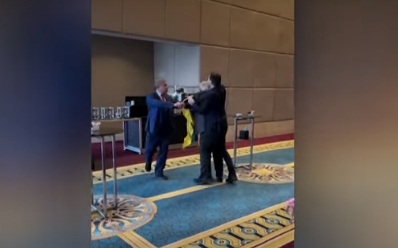 Russian Ukrainian delegates fist-fight during PABSEC Assembly 2023.