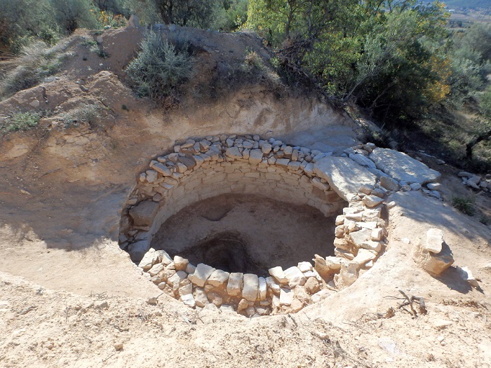 Top view of the Mycenean tomb at Tithronium, Phthiotis, Central Greece. 