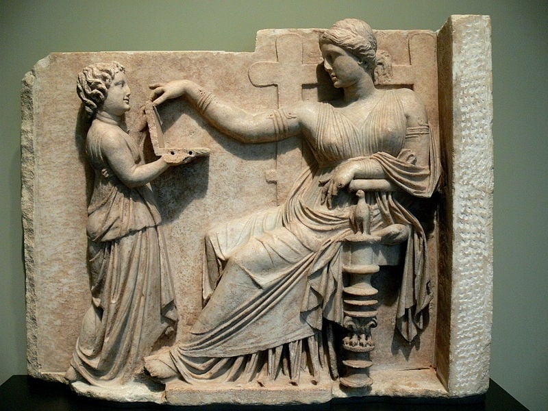 ancient Greek statue some think shows a laptop